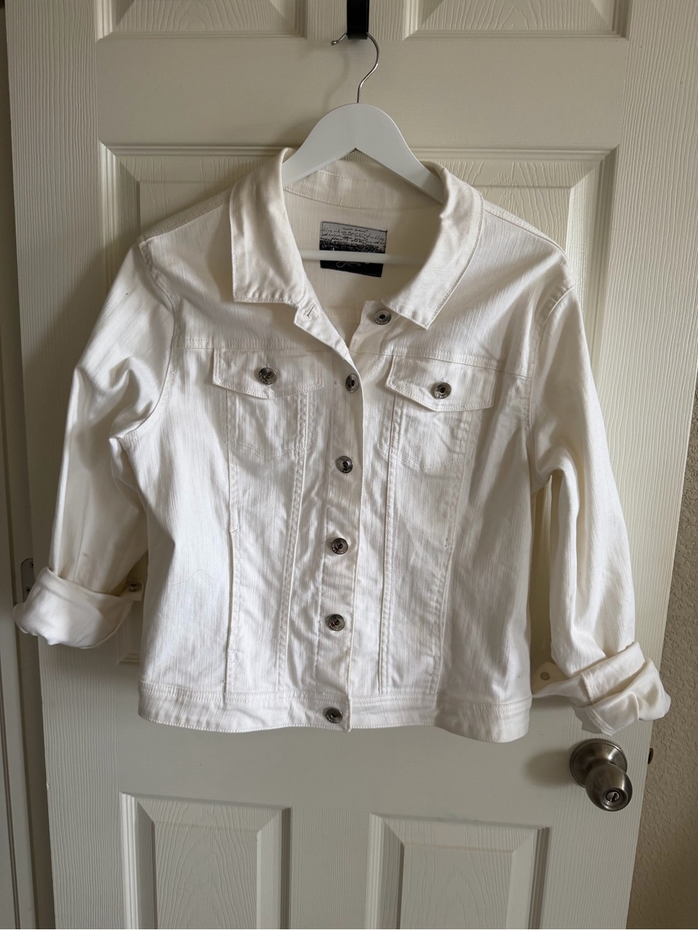 Kensie White Kids' Denim Jacket - Button-Front
